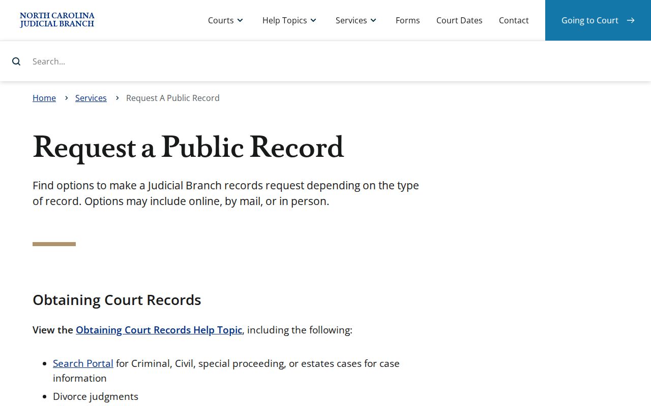 Rutherford County court records request boundary between NCAOC and the Clerk