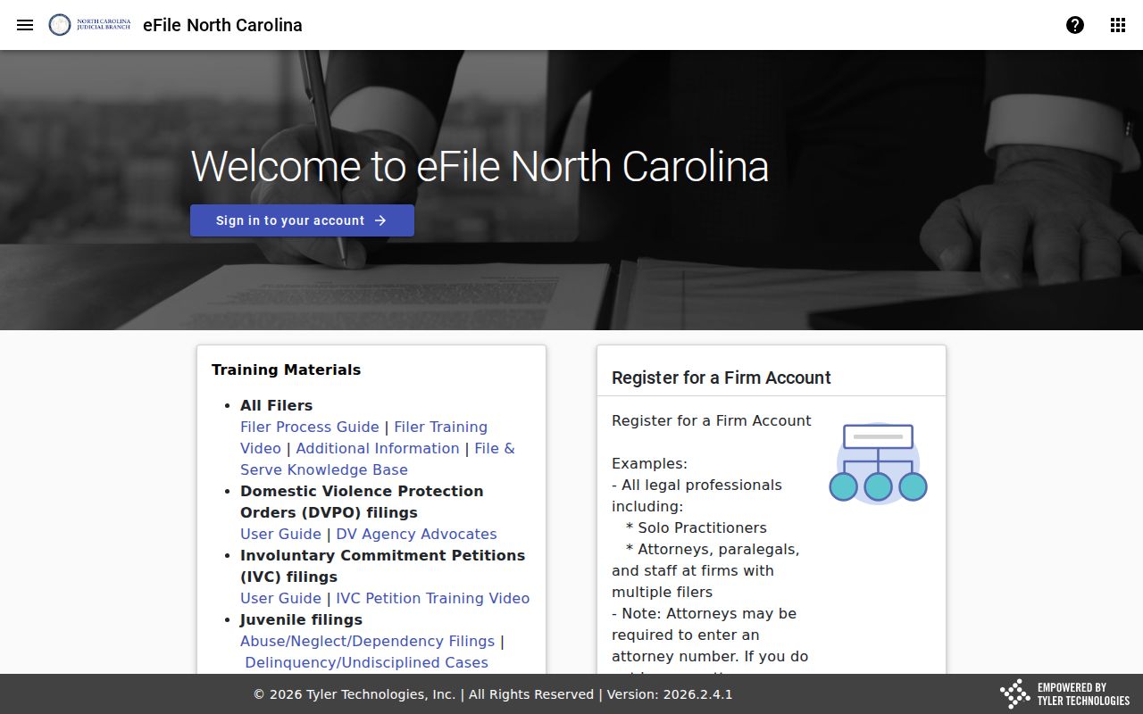 Rutherford County criminal docket search: File and Serve e-filing route distinct from public case records