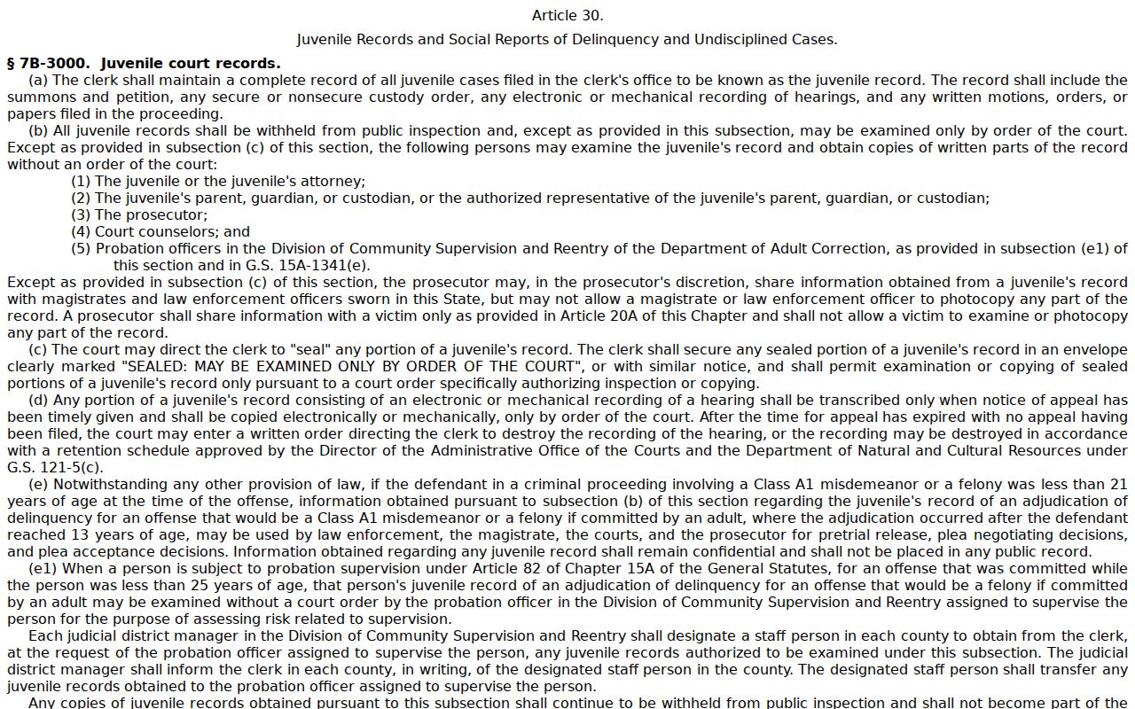 Rutherford County criminal docket search: juvenile court record confidentiality rules