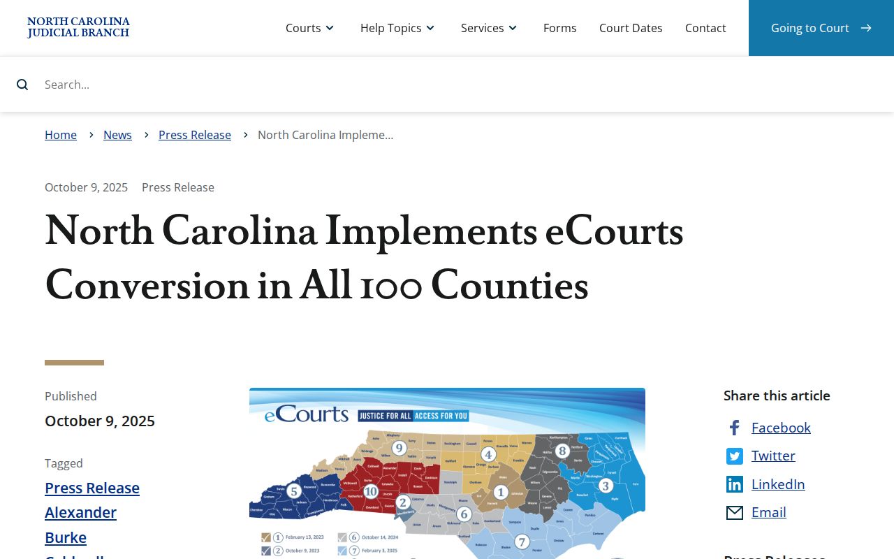 Rutherford County criminal docket search: final statewide eCourts record conversion
