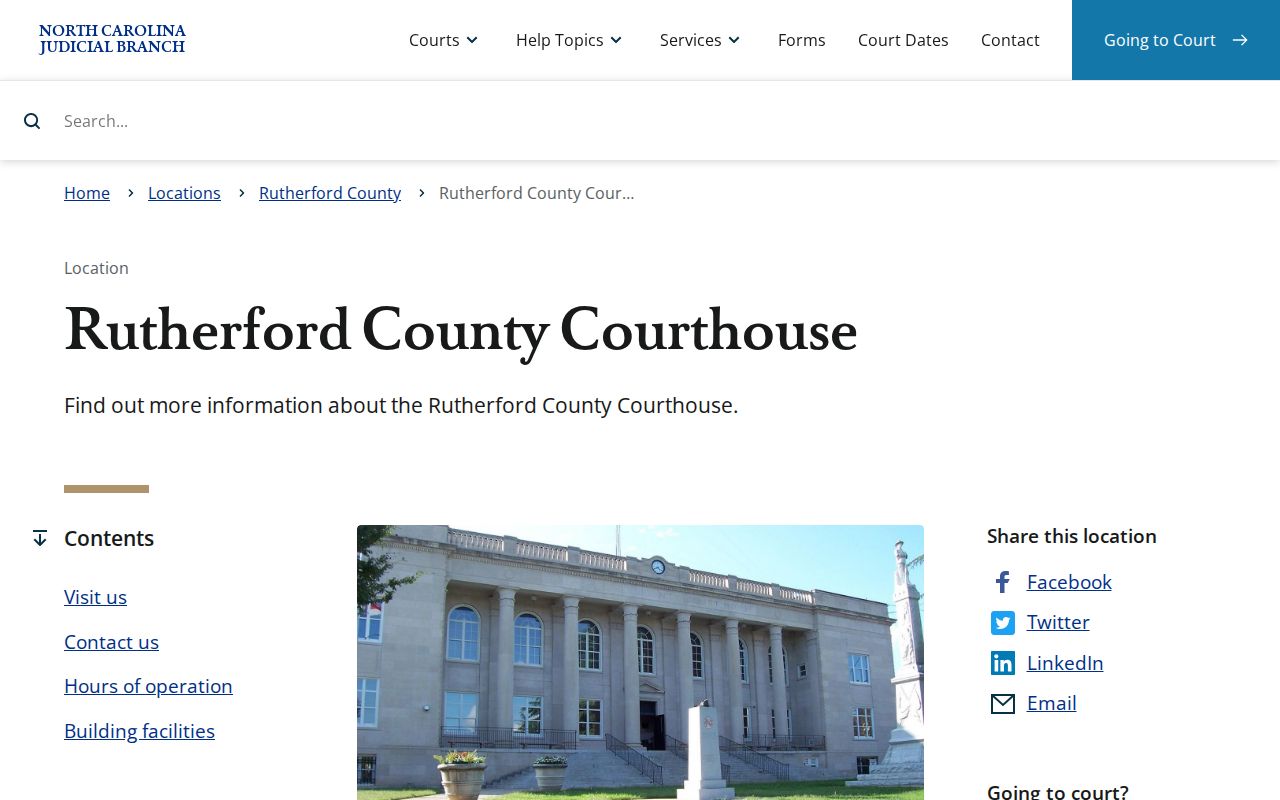 Rutherford County Rutherfordton court docket official courthouse record access