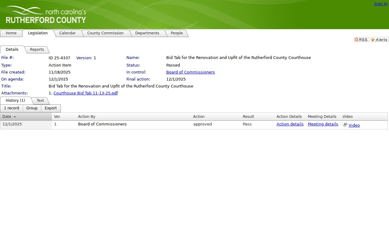 Rutherford County Rutherfordton court docket courthouse improvement record context